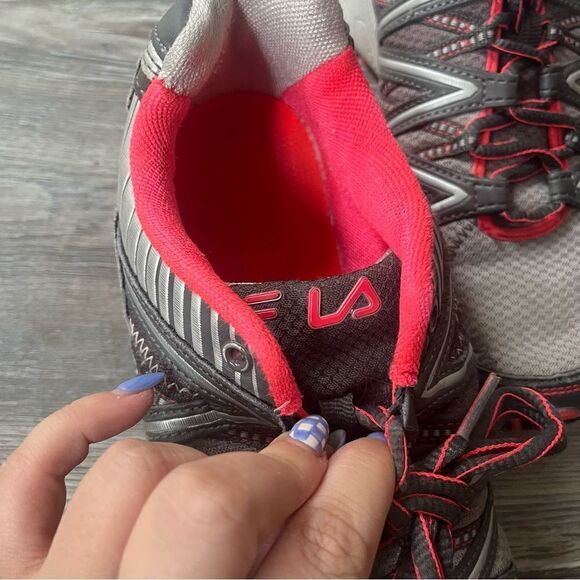 Women's Fila Headway 6 Trail Running Shoe Metallic Silver/Castlerock/Diva Pink - Picture 8 of 10